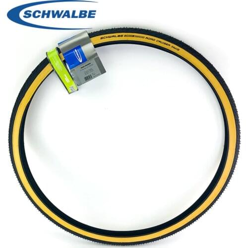 Schwalbe Bicycle Tire 28x1.4 ROAD CRUISER 37-622 700x35C Black Yellow Bands Bike Wired Tyre Cycling Replacements