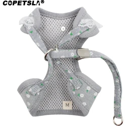 Copetsla Pet Dog Harness Adjustable Soft Breathable Leash Set For Small Medium Dogs Puppy Collar Cat Pet Dog Chest Strap Leash