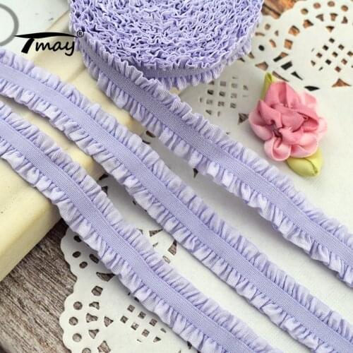 #1391 Dull Purple Pants Edge Elastic Bands rubber band For Underwear Clothes Lace Trim Elastic Ribbon Baby Girl skirt belt