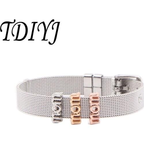 TDIYJ Family New Collection Charm Bracelets Mesh Bracelet with Mom Keeper Charms for Mothers Day Gift 1 Set