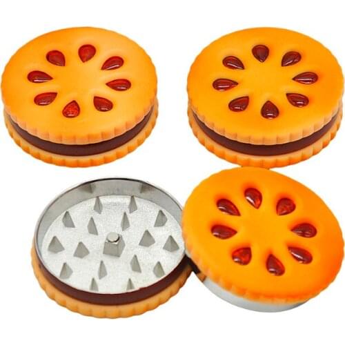 Herb Tobacco Metal Grinder 55mm with Zinc Alloy Teeth Cookies Cute Shape Grinders for Boyfriend Gift Smoking Crusher Accessories