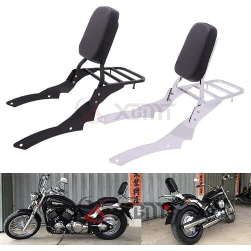 Motorcycle Backrest Sissy Bar with Rear Luggage Rack For Yamaha V-Star XVS 400 650 XVS400 XVS650 Custom 1996-2017
