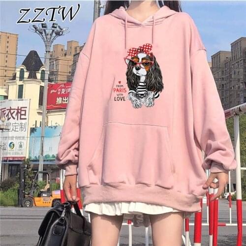 Kawaii Dog Prints Women Hoodie Beagle Mom Vintage graphic Fashion Long Sleeved Harajuku Womens Hooded Pullovers dropshipping
