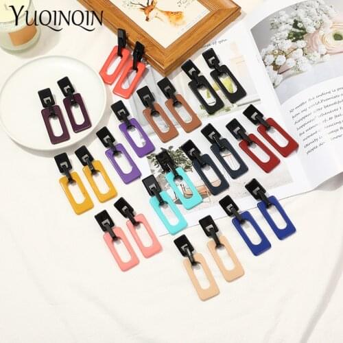 Fashion Acrylic Drop Earrings For Women 2021 Korean Dangle Resin Big Long Earrings Trend Ladies Hanging Jewelry Colorful Party