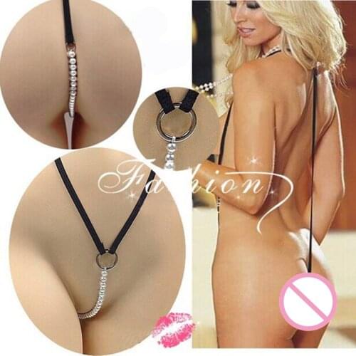 Women Sexy Pearls Panties Massage Cheeky Bikini Thongs Bottoms Ladies Exotic G Strings Tanga Underwear Lingerie Sunbath Beach