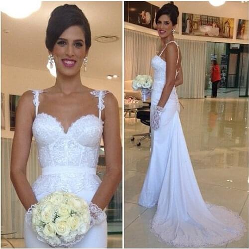 Robe de marriage White Sexy Sweetheart Mermaid Wedding Dresses Lace Bridal Gowns Vestidos De Noiva 2020