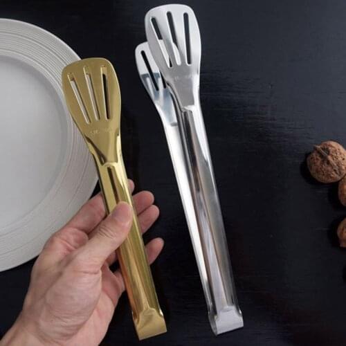1PC BBQ Long Handle Food Clip Pan-Fried Steak Steamed Bread Bakery Clamp Light Luxury Polished Kitchen Tool