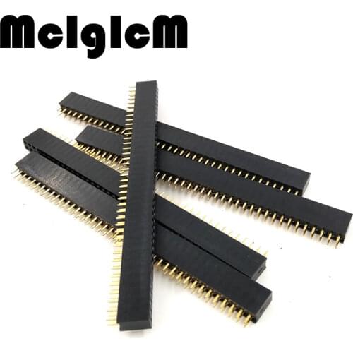 200PCS 2X40 pin 2x40 Pin 80P 2.54mm Double Row Female Straight Header Pitch Socket Pin Strip Free shipping