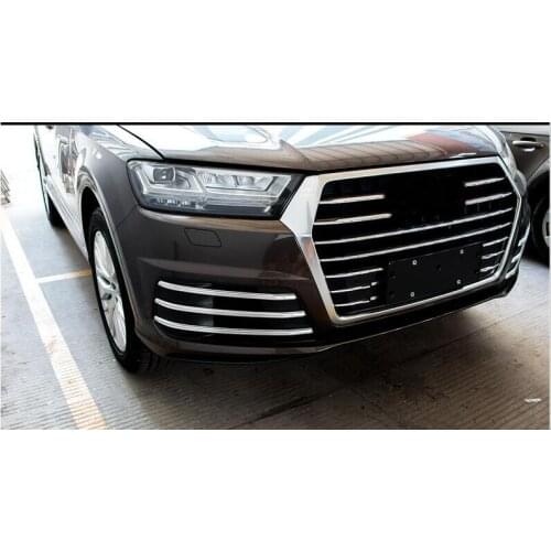 2016 for Audi Q7 abs chrome front grille head racing exhaust ventilation grill grid pattern trim 6pcs / set