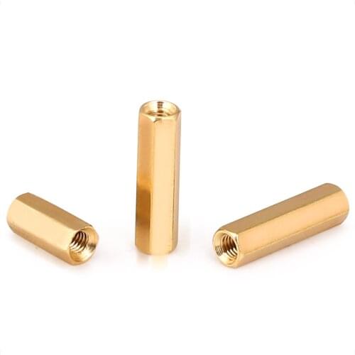 50pcs/lot M3 Hex Long Screw M3 Female Hexagonal Brass PCB Standoffs Spacers Screw M3*4/5/6/8/9/10/11/12/13/14/15/16/18/20mm