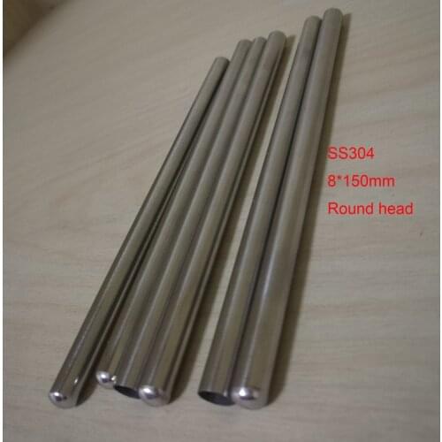 6 pieces, 8*150mm High Quality SS304 One End Round Head Closed Stainless Steel Thermowell Thermocouple Protection pipe
