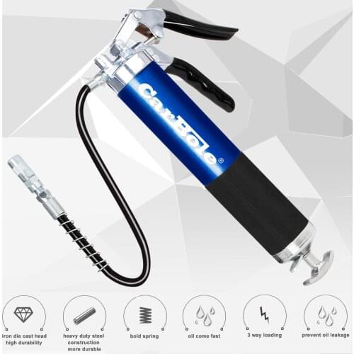 6000 PSI Heavy Duty Grease Gun Pistol Grip Manual Grease Gun Flexi Rigid for SUV Truck Excavator General Car