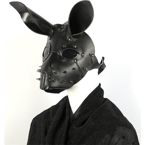 In Stock Cosplay Rabbit Headgear Metal Spike Hedgehog Punk Biker Mask Goth Rock Cosplay Masquerade Punk Halloween Mask
