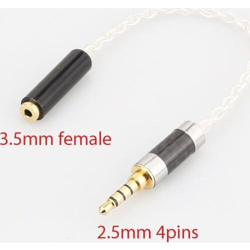 Audiocrast 10cm 2.5mm TRRS Balanced Male to 3.5mm Stereo Female Earphone Audio Adapter Cable