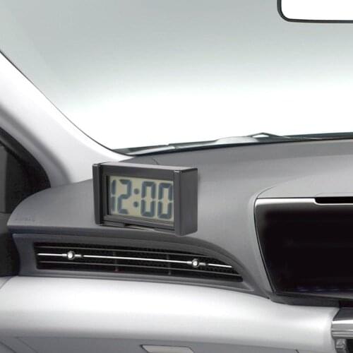 Mini Car LCD Clock Auto Car Clock Time Convenient Durable Self-Adhesive Bracket Car Electronics Dashboard Clocks Car Accessories