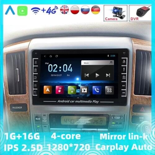2din Android 4Core Ram1g Rom16g car multimedia player for Toyota alphard with support Carplay WIFI navigation stereo radio