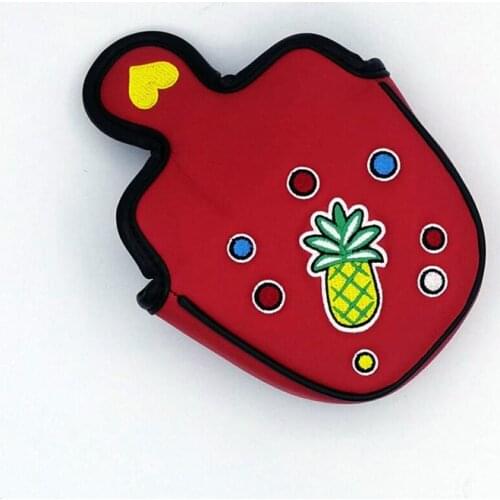 Pineapple Golf Mallet Putter Headcover Outdoor Waterproof PU Side Shaft Embroidery Fruit Putter Cover