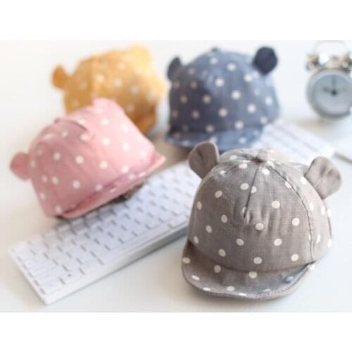Children Cute Sun Hat Polka Dot Baby Hat Girl Boy Sun Hat With Ears Spring Summer Newborn Photography Road Baseball Cap