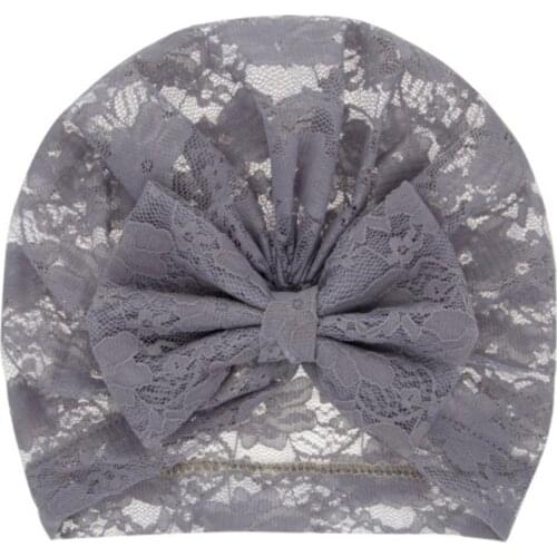 Childrens Lace Cap Kids Fashion Bow-knot Headgear Transparent Turban