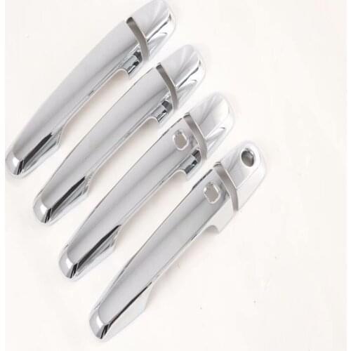 For Mitsubishi Pajero Sport Montero Sport 2019 2020 2021 Chrome Carbon Fiber Exterior Door Handle Cover Trim Sticker Car Styling