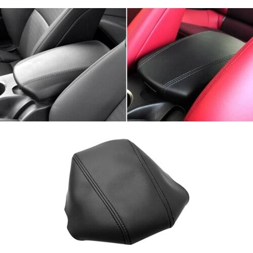 Center Armrest Leather Cover For Hyundai Genesis 2009 2010 2011 2012 2013 2014 Central Armrest Box Panel Skin Cover Sticker Trim