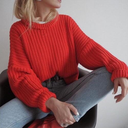 Autumn Winter Women Sweater Pullovers Casual Solid Color Knitted Warm Skin-friendly O Neck Long Sleeve Sweater Casual Pullovers