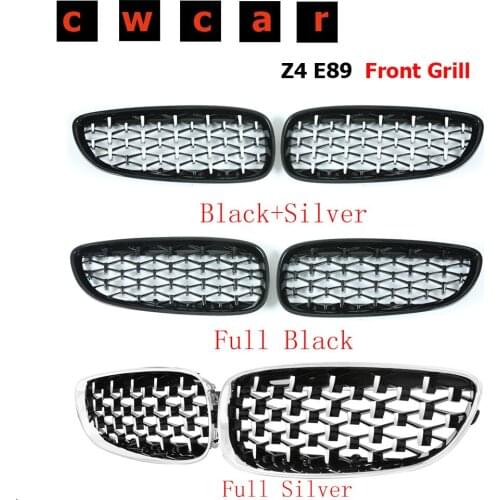 A Pair Top Quality ABS Material Front Bumper Grille For BMW Z4 E89 Front Bumper Diamond Grille Car Decoration 2009-2016