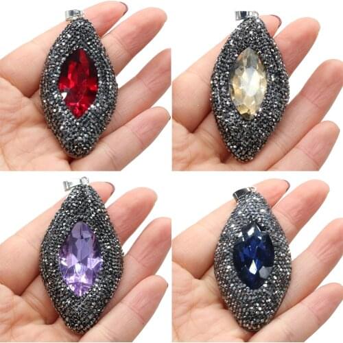 Natural Gems Eye of God Pendant Red Blue Purple Crystal Reiki Heal Pendant for Charms Jewelry Making Necklace Crafts Gift