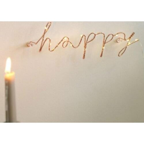 Wire Letters Home Decor Interior Wall Sign Gift Love Happy Kitchen Livingroom QX2E