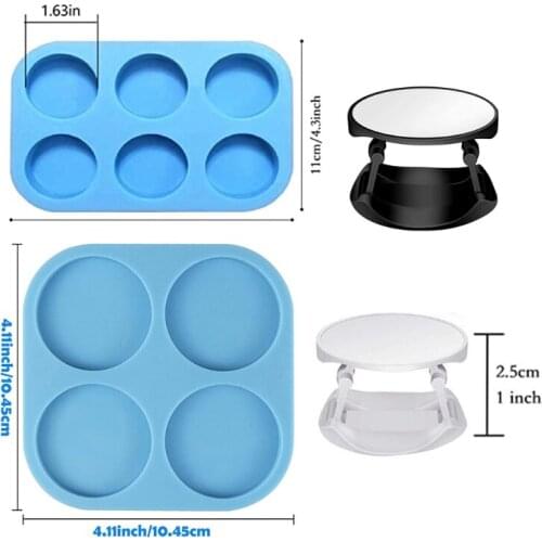 4/6 Cavity Circle Phone Grip Epoxy Resin Mold On Top Phone Socket Silicone Mould DIY Crafts Jewelry Casting Tools