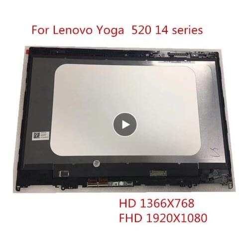 With Frame 14.0 For Lenovo Yoga 520-14 80X8 80ym 520-14IKB LCD Screen Display Touch Digitizer Assembly fru 5D10N45603 5D10N4560