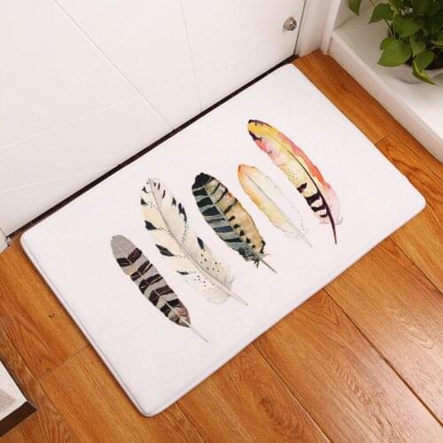Nordic style French floor carpet, doormat, digital carpet, kitchen absorbent, living room carpet Feather floor mat
