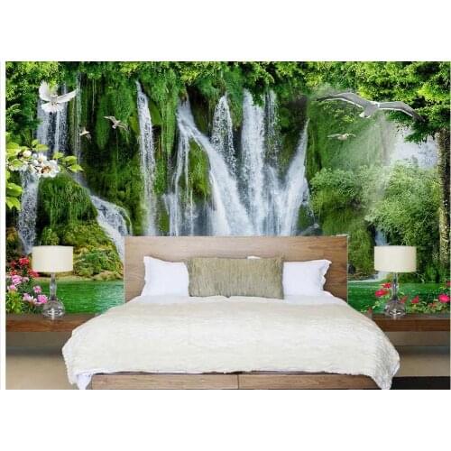 Modern living room wallpapers Water Falls Home Decoration custom photo wallpaper decorative brick wall