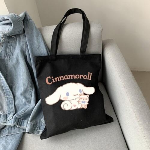 Harajuku style Cartoon cute Canvas Bag Print Soft Sister Summer Student Shoulder Bags large capacity Harajuku Kawaii Canvas Bag