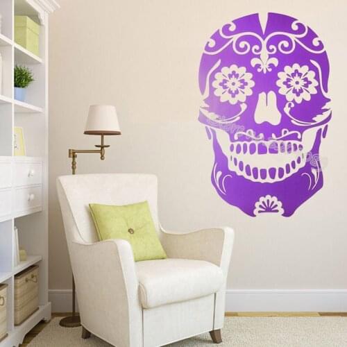 Sugar Candy Skull wall sticker Rock Vinyl poster Mexican Day of the Dead Decal decor room Party Art Mural EA294
