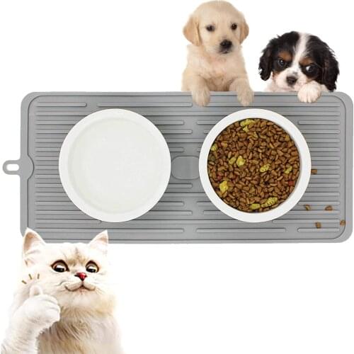 Waterproof Pet Mat For Dog Cat Silicone Pet Food Pad Pet Bowl Drinking Mat Dog Feeding Placemat Easy Washing Foldable Mat
