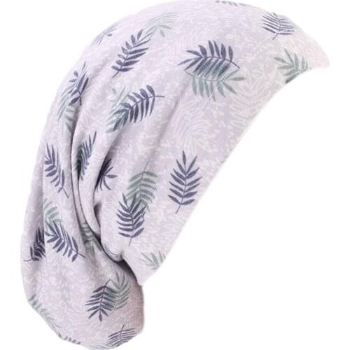 Women Sleeping Cap Floral Printed Chemo Cap Cancer Beret Breathable Cotton Turban