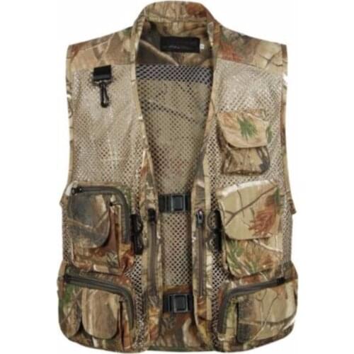 1 Piece Multi-Pocket Mesh Photography Real Three Camouflage Fishing Vest Outdoor Jacket Size M/L/XL/XXL/XXXL