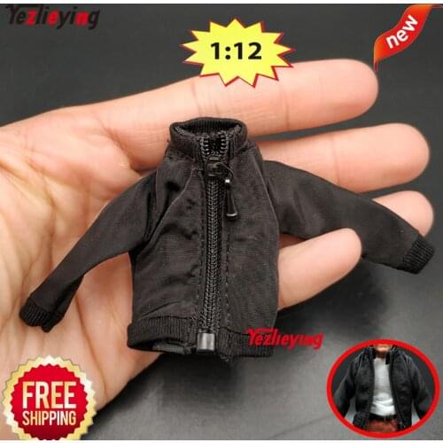1/12 Scale Clothes Accessories Jacket Coat Black Casual Cotton Cloth Fit 6Inch SHF Action figure Body Movable Doll