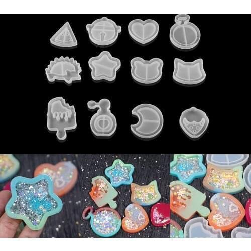 1pcs Crystal Epoxy Resin Quicksand Mold Milk Tea Coke Perfume Bottle Silicone Mould Dried Flower Resin Decorative DIY Hand Craft