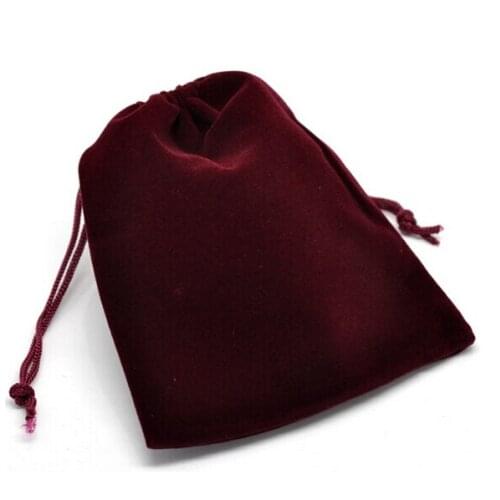 2018 NEW 100 PCS Dark Red Velvet Pouch Jewelry Gift Bags With Drawstring 12x10cm