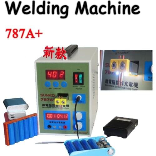 220V Microcomputer Dual Pulse Spot Welder 787A+ Welding Machine Battery Welding Machine(Machine +1Kg 0.1mm Thickness Nickel)