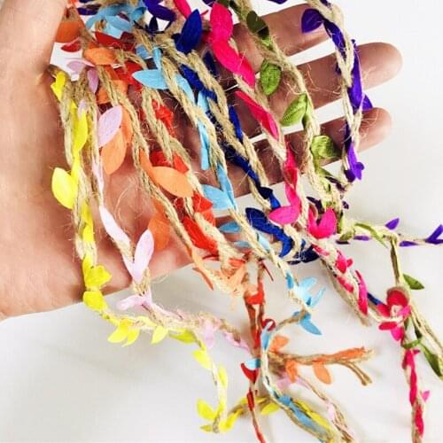 5M Simulation Leaves Weaving Rope DIY Craft Wedding Birthday Wedding Decoration Rattan Gift Bouquet Packing Rope Hemp