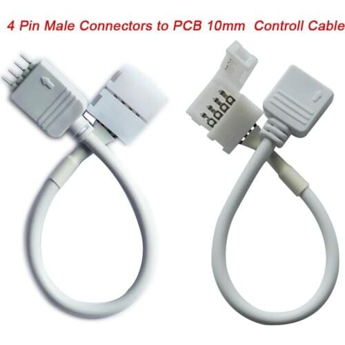 5pcs 4 Pin 5050 RGB LED Strip Male Connector Cable TO 10mm 4PIN PCB Control Cable for led strip lights tape ribbon connect