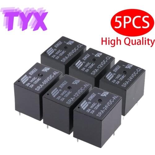 5PCS SRA-05VDC-CL SRA-12VDC-CL SRA-24VDC-CL SRA-05VDC-AL SRA-12VDC-AL SRA-24VDC-AL T74 4Pin 5Pin Automobile Relay DC Power Relay