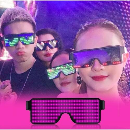 8 Modes Quick Flash LED Party Glasses Glow In The Dark USB Charge Luminous Glasses Decorative Glasses Concert Light Decoration
