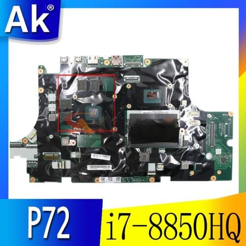 Akemy For Lenovo Thinkpad P72 Laptop Motherboard CPU i7-8850HQ GPU 4GB Tested 100% Work FRU 01YU277 01YU278 01YU292 01YU291