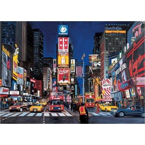 New York 5D DIY Diamond Painting Times Square Needlework Diamond Embroidery Full Mosaic Cross Stitch Christmas Gift Home Decor