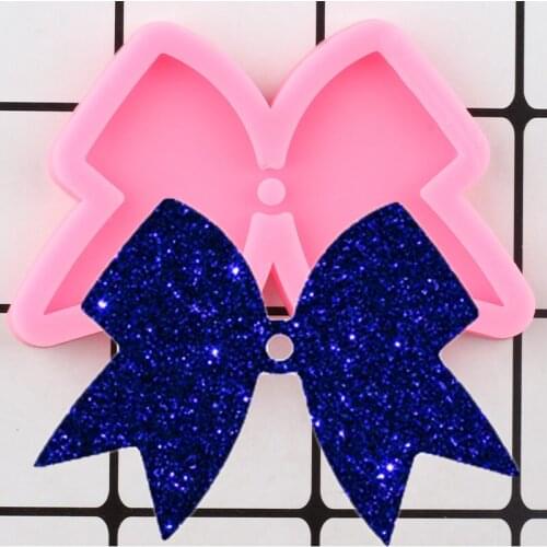 Shiny Bow Silicone Mold Craft Keychain Epoxy Resin Molds Polymer Clay Pendant Moulds DIY Handmade Jewelry Mould