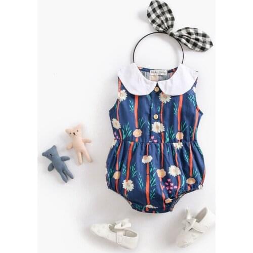 One-Pieces Triangle Clothing Baby Doll Led Printed Cotton Baby Conjoined Sleeveless Garment Bag Fart Bodysuits Bodysuit